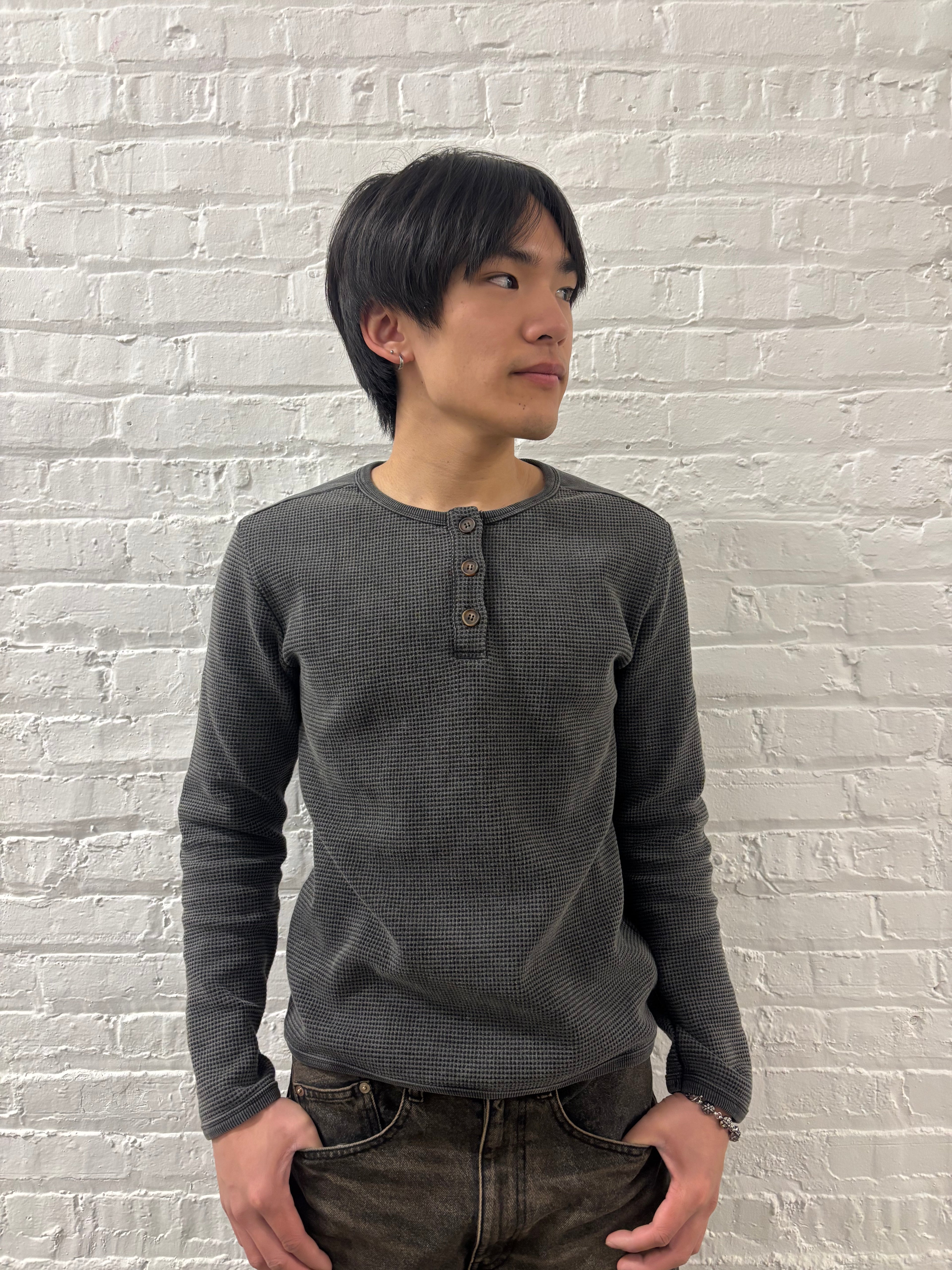 Charcoal Thermal Henley