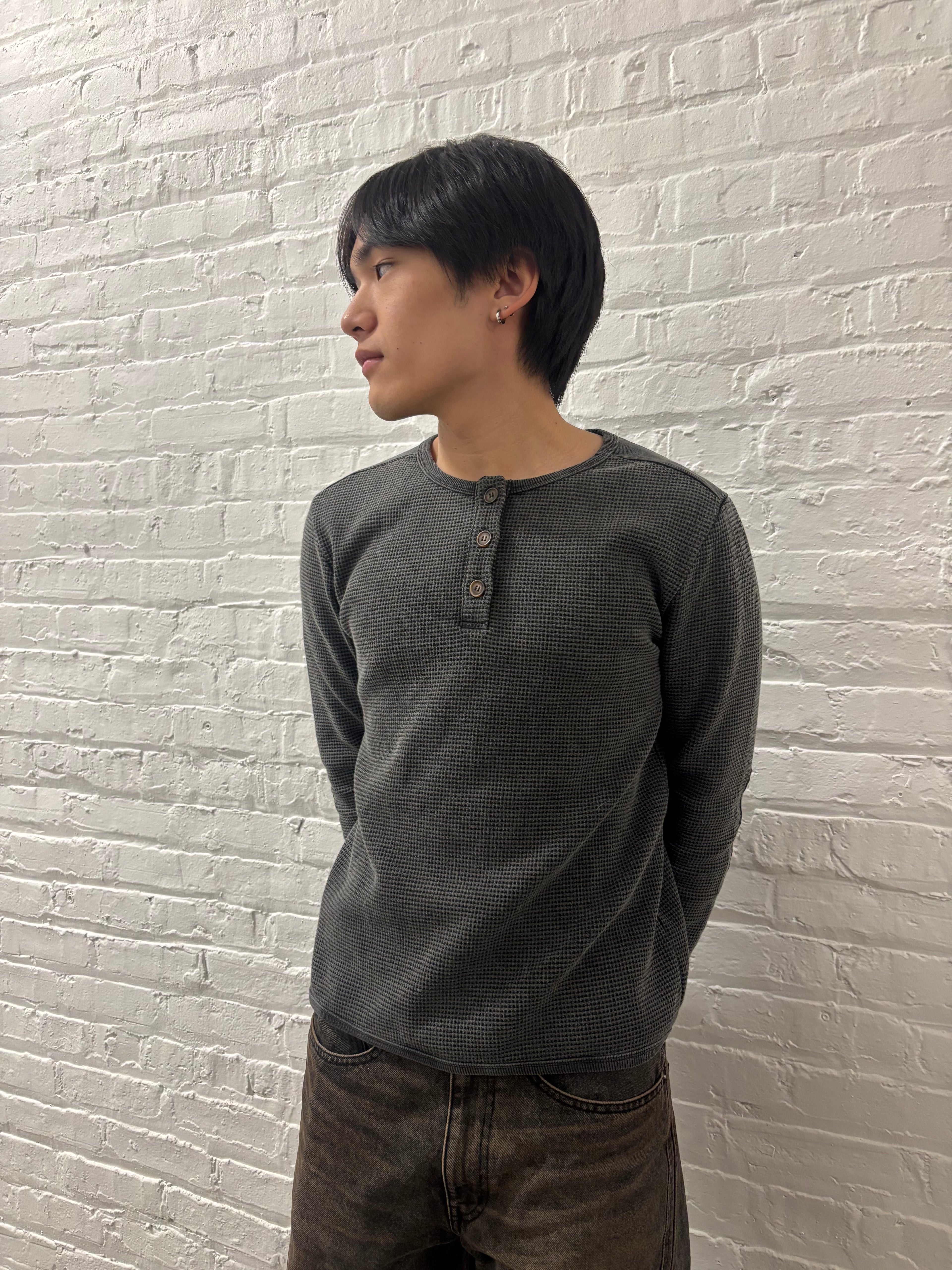 Charcoal Thermal Henley